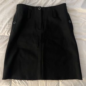 MM6 Maison Martin Margiela Black Wool Mini Skirt